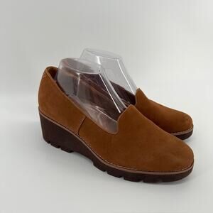 Vionic Willa Wedge Slip On Loafer Shoe Womens 9 Tan Water Repellent Comfort